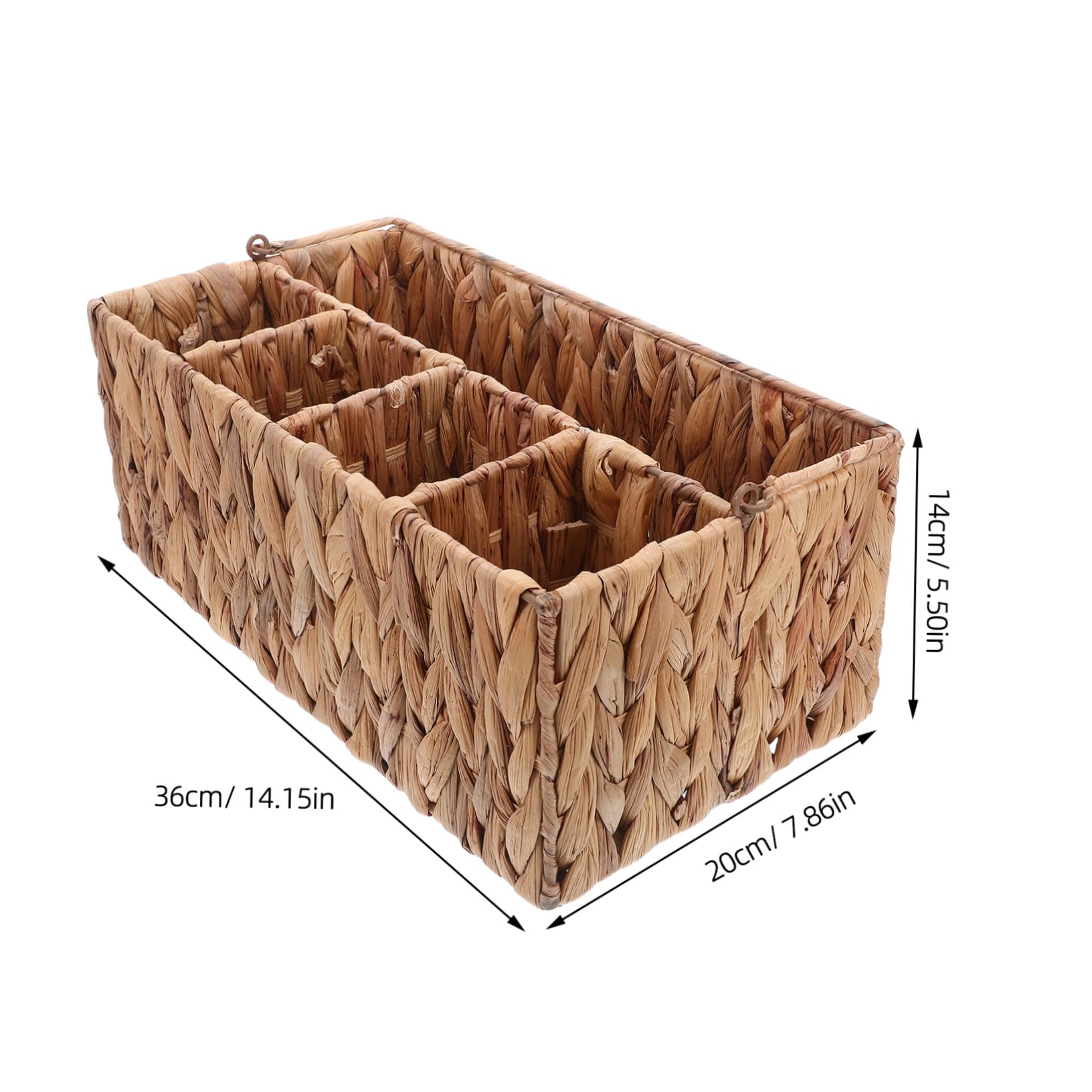 MAGICLULU Weidenkorb Handgeflochten Mit Fächern Als Besteckkorb Für Küche Oder Garten Robuster Aufbewahrungskorb Aus Stroh Für Zuhause Und Partys Mit Griffen Für Outdoor-aktivitäten Brotkorb