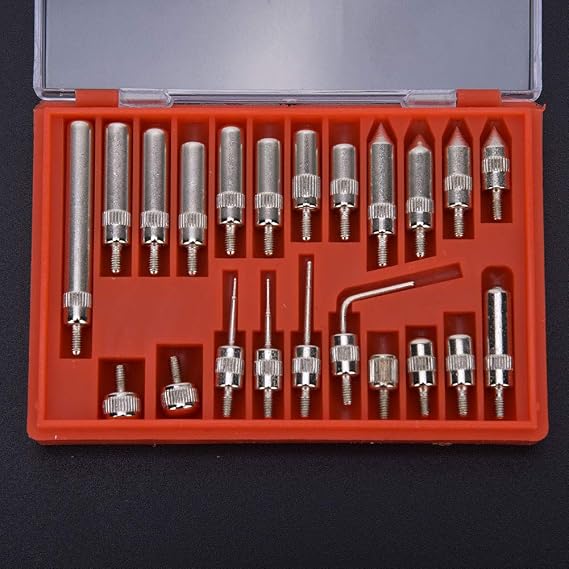 Dial Indicator Point Tip Set, 22 Pcs Pointed Tip Dial Gauge Indicator Replacement Measuring Point Tip Set with Case