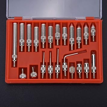Dial Indicator Point Tip Set, 22 Pcs Pointed Tip Dial Gauge Indicator Replacement Measuring Point Tip Set with Case