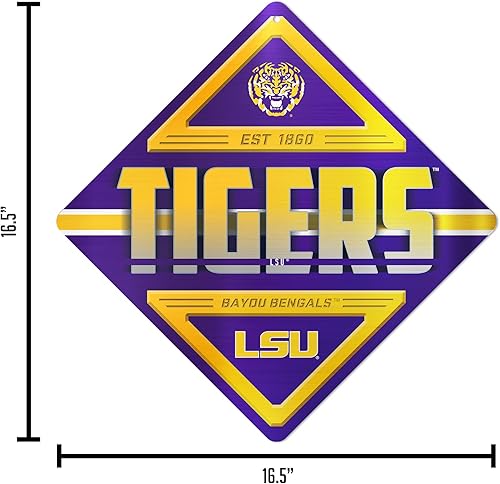 Miniatura 177 de Rico Industries NCAA - Letrero de metal estándar de 16.5 x 16.5 pulgadas, decoración del hogar, dormitorio, oficina, cueva de hombre