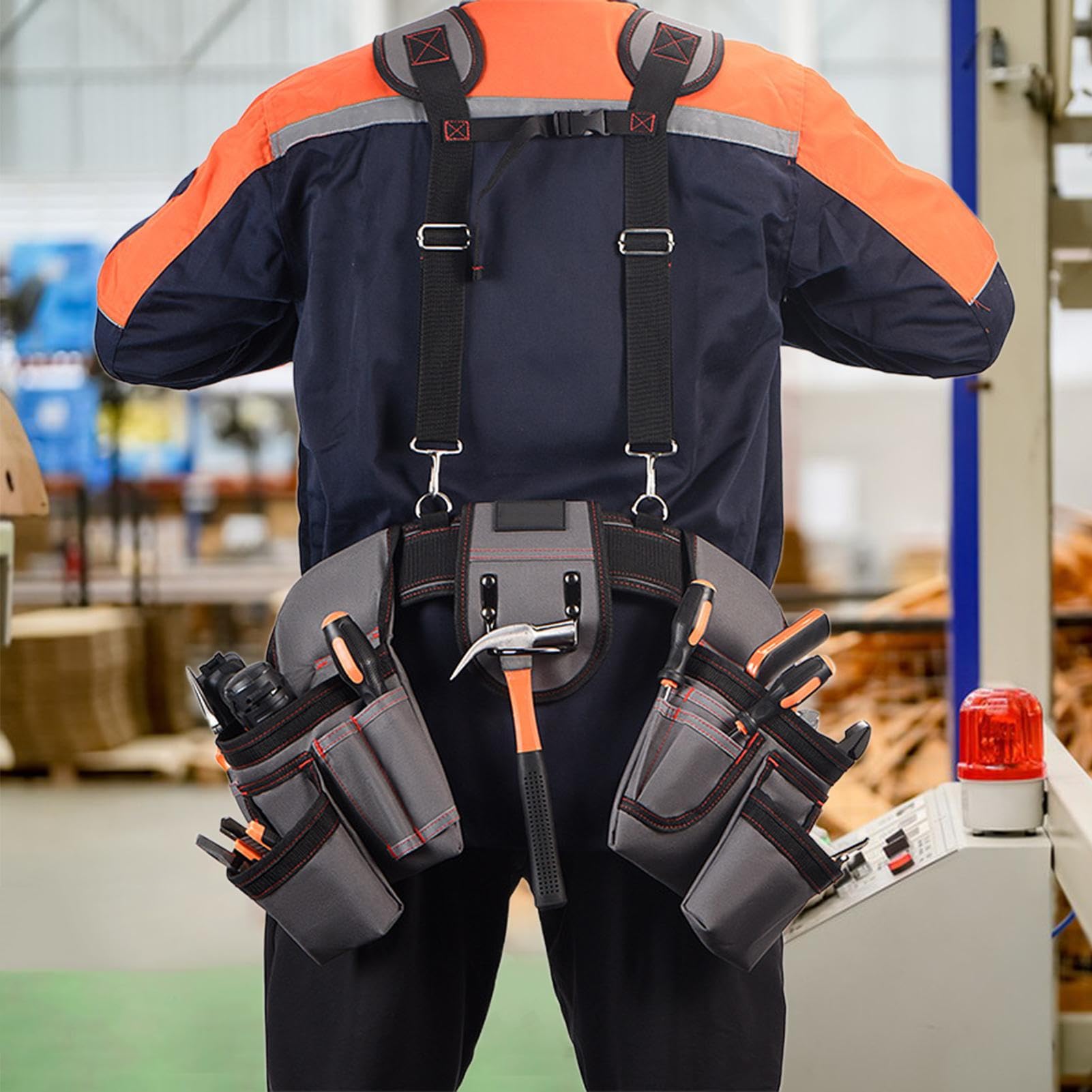 Cintura per attrezzi da falegnameria - Organizer in vita per impieghi | gravosi, di supporto reggicalze regolabile, tasche hardware con capacità attrezzatura da giardinaggio | Supporto per