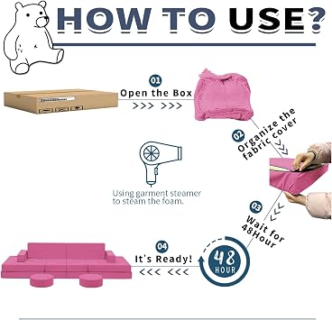 Edbuosy 22Pcs Modular Kids Play Couch - Kids Couch for Playroom Bedroom Living Rooms Toddler Sofa for Inspiring Child Creativity,Children Convertible Foam Sofa