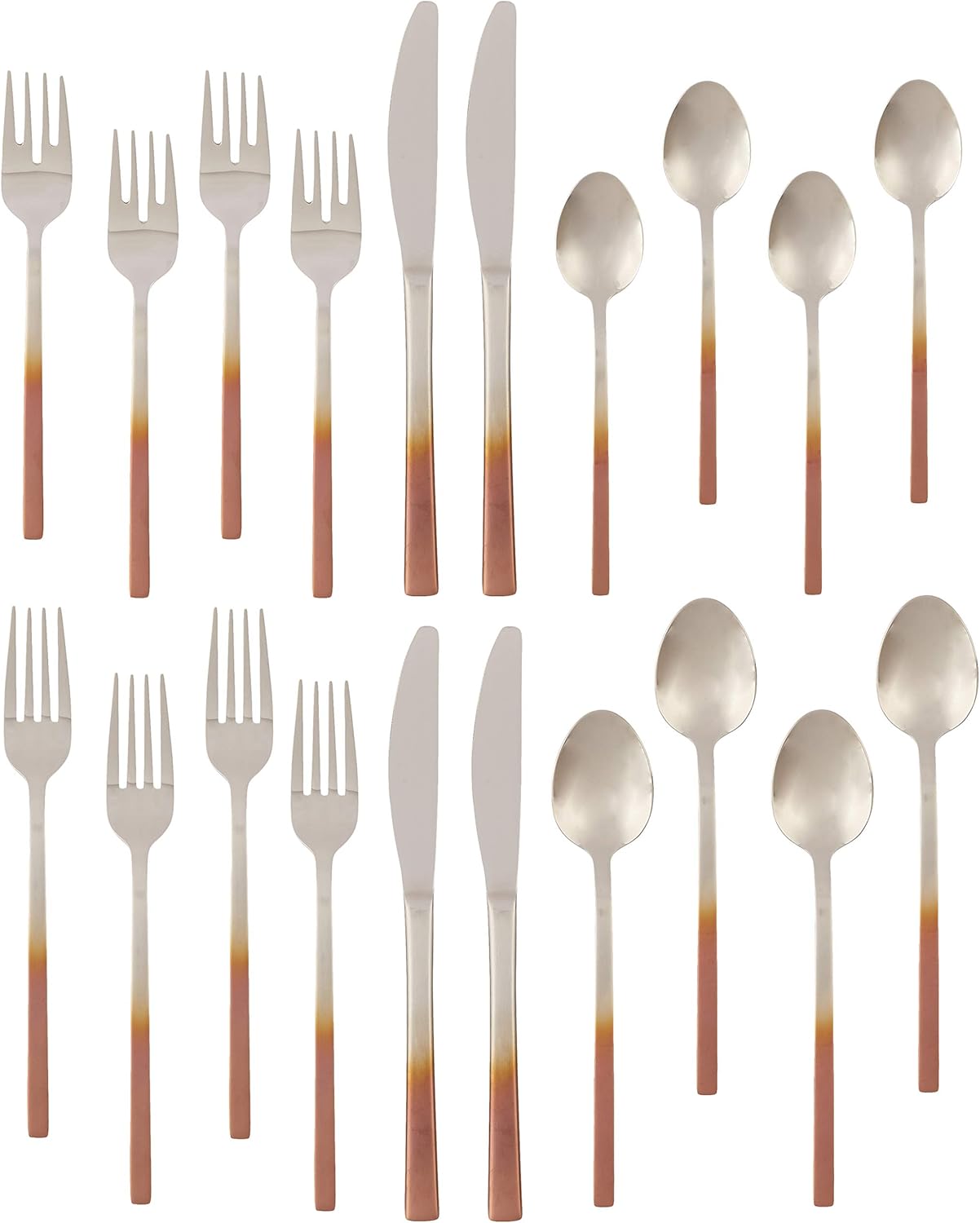 Cambridge Silversmiths Kelvin Copper Ombre Satin Mirror 18/8-20 Piece Flatware Set