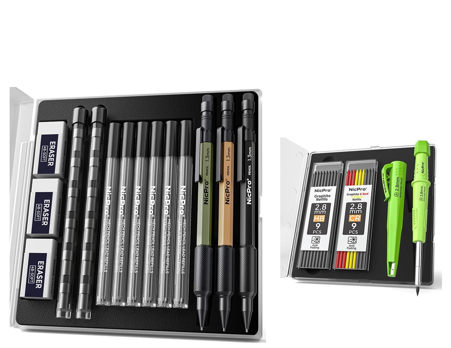 Amazon.com: Nicpro CP3000 Carpenter Pencil 2.8 mm with Sharpener 3