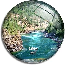 Fridge Magnet Libby Kootenai Falls Montana USA America Glass Magnets for Refrigerator Souvenirs Cute Crystal Magnet Decor for Whiteboard Office Home Gift