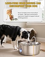 Vista 4 de Dog Water Fountain for Large Dogs- 270oz/8L Stainless Steel Dog Water Bowl Dispenser Automatic Pet Water Fountain with Ultra-Quiet Pump/Quadruple