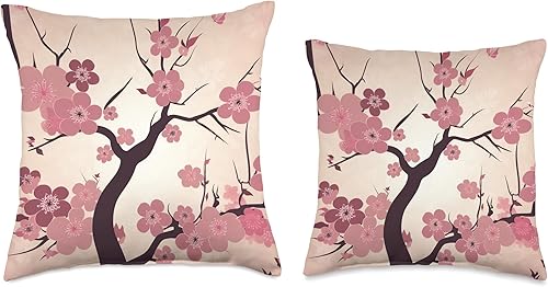 Miniatura 3 de Zen Petals Sakura Studios Enchanting Floral Whispers Captivating Cherry Blossom Art Throw Pillow, 16x16, Multicolor