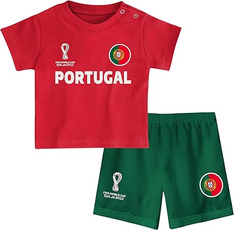 FIFA Baby,Clothing,Baby Boys 0-24m,Outfits & Clothing Sets FIFA Official World Cup 2022 Tee & Short Set, Baby's, Portugal, Team Colours, 18 Months