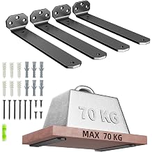 Heavy Duty Shelf Brackets, 15cm 4 Pack Black L-Shaped Shelf Supports