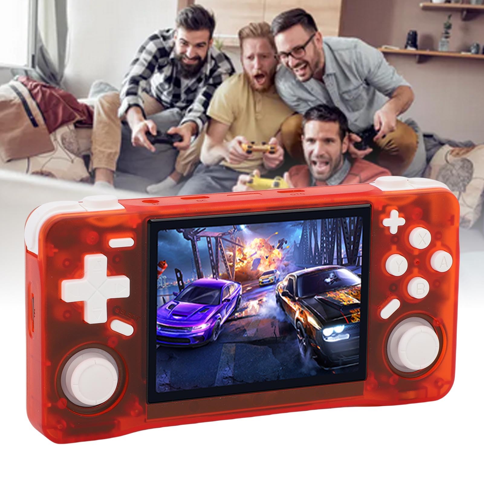 Ejoyous Consola de Juegos Portátil Retro, Consola de Juegos Portátil ABS con Pantalla HD de 3,5 Pulgadas 640x480, RK3326 64 bits A35, Batería de 4000 MAh, para Fanáticos de en Casa de Viajes (128GB)