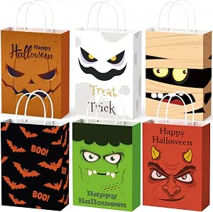 Riccioofy Halloween Treat Bags – 10-Pack Gift Bags for Trick-or-Treat