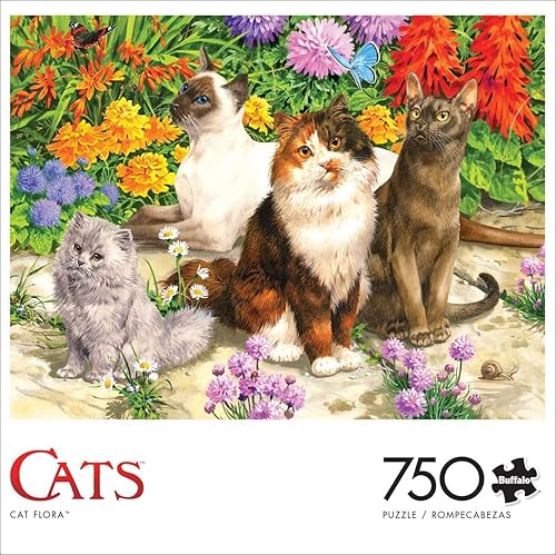 Miniatura 3 de Buffalo Games - Cat Flora - Rompecabezas de 750 piezas para adultos, rompecabezas desafiante perfecto para noches de juego - Tamaño acabado 24.00 x