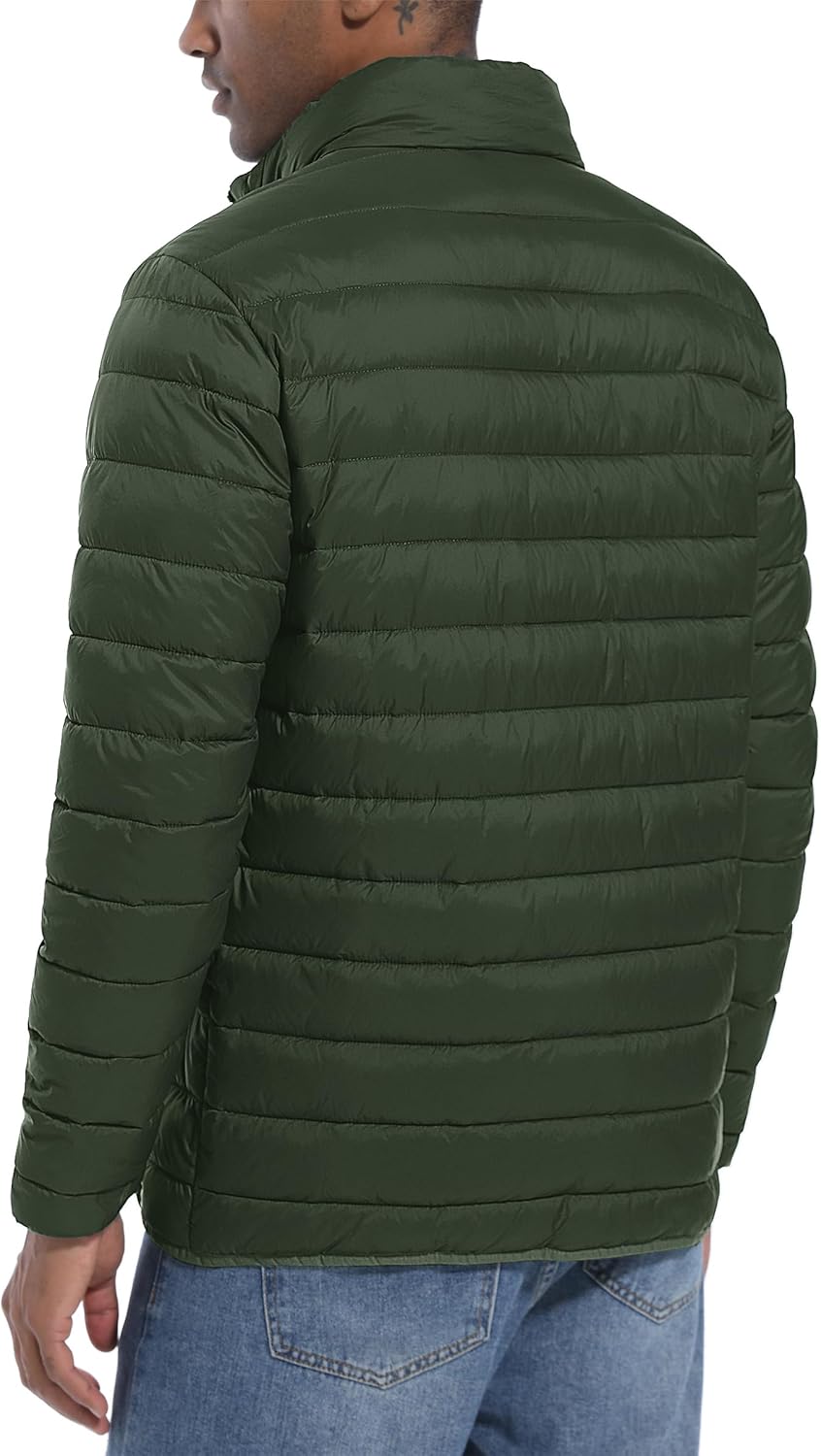 Miniatura 3 de TACVASEN Chaqueta acolchada ligera para hombre, abrigo acolchado cálido para invierno, repelente al agua, resistente al viento