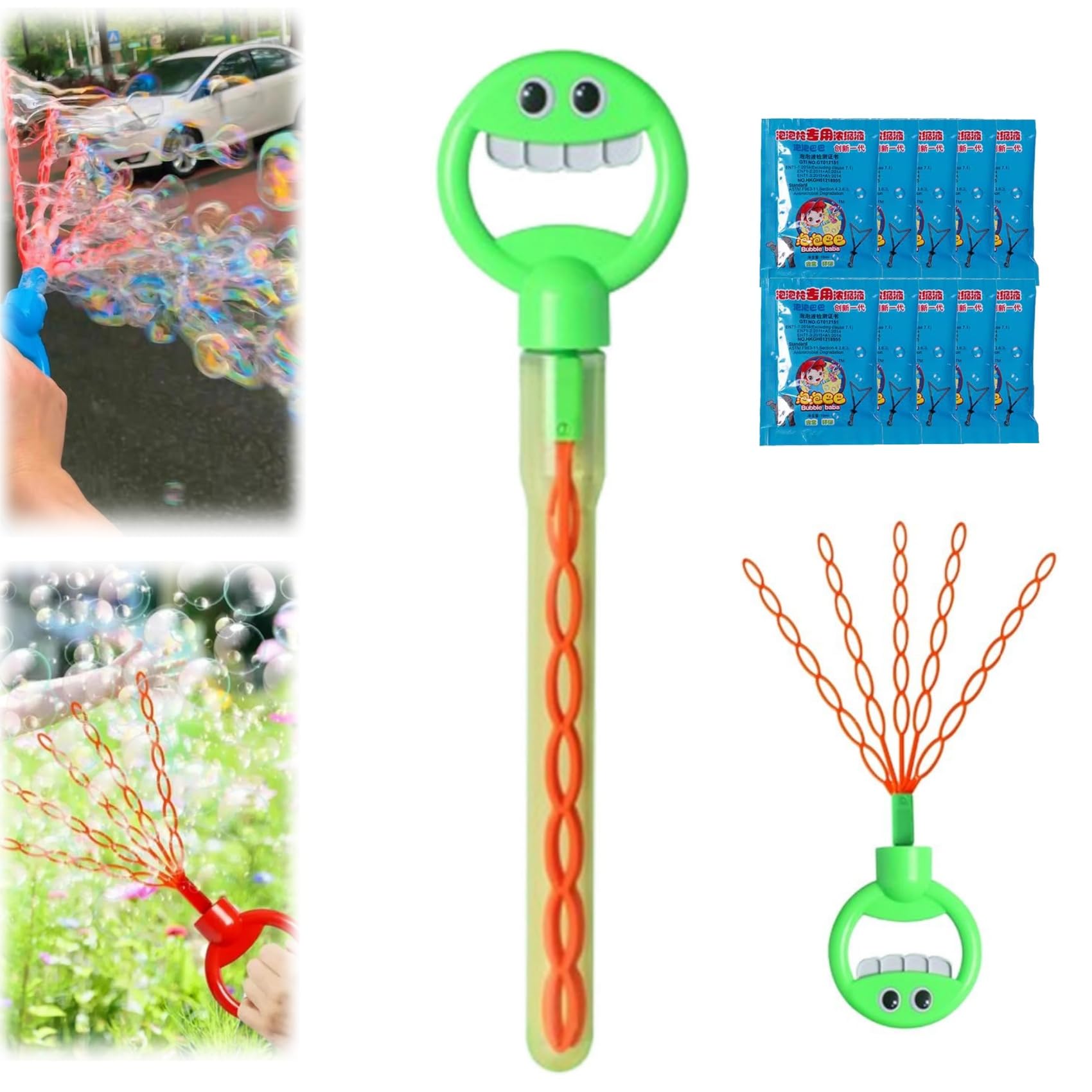 Amazon | 32穴フェイスバブルスティック、バブルリフィル付き、5本爪32