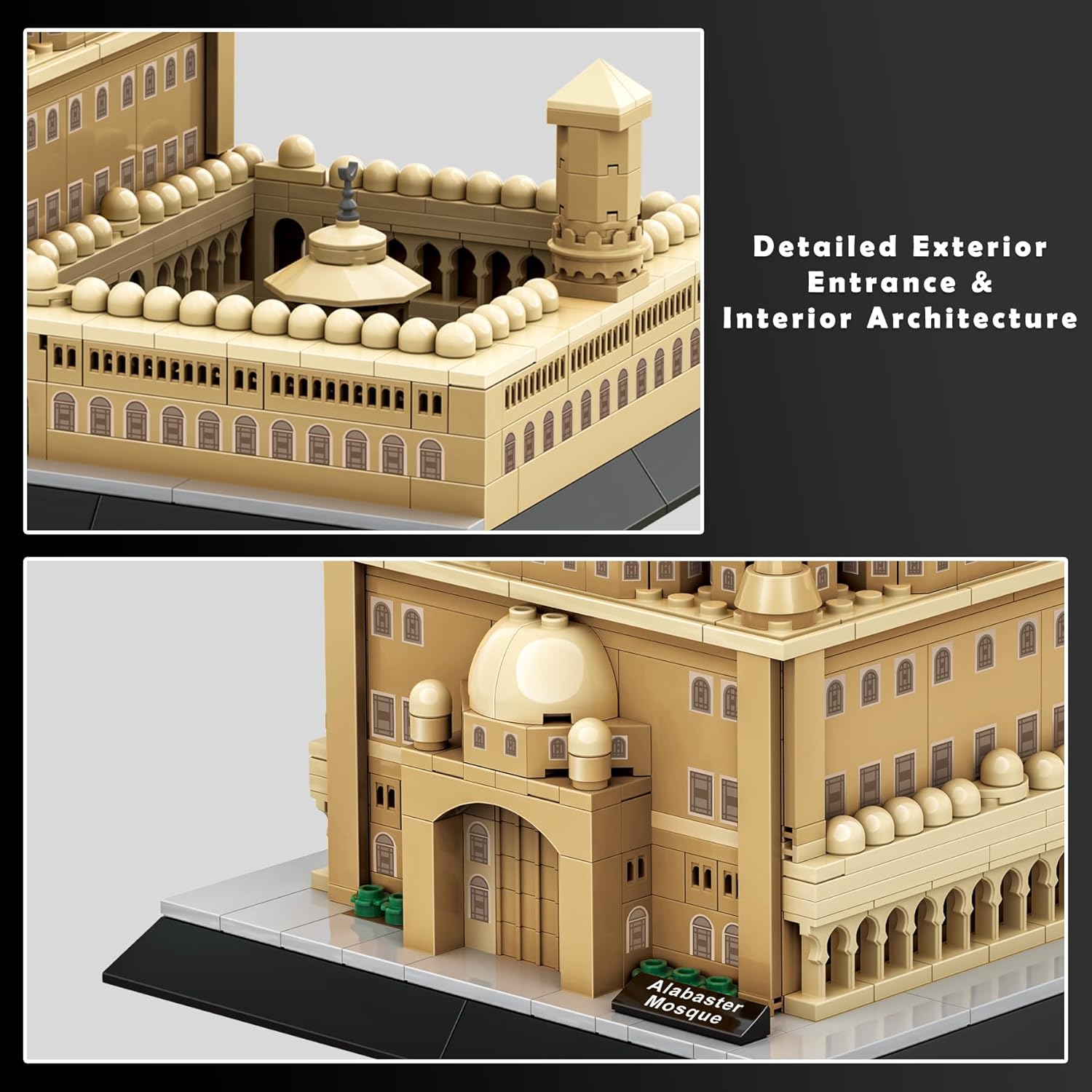Mosque of Mohammed Ali Cairo Building Set, Alabaster Mosque Architecture Model 620 Pcs, Islamic Gift for Ramadan & Eid, Egypt Landmark Collectible for Adults, Home Office Decor