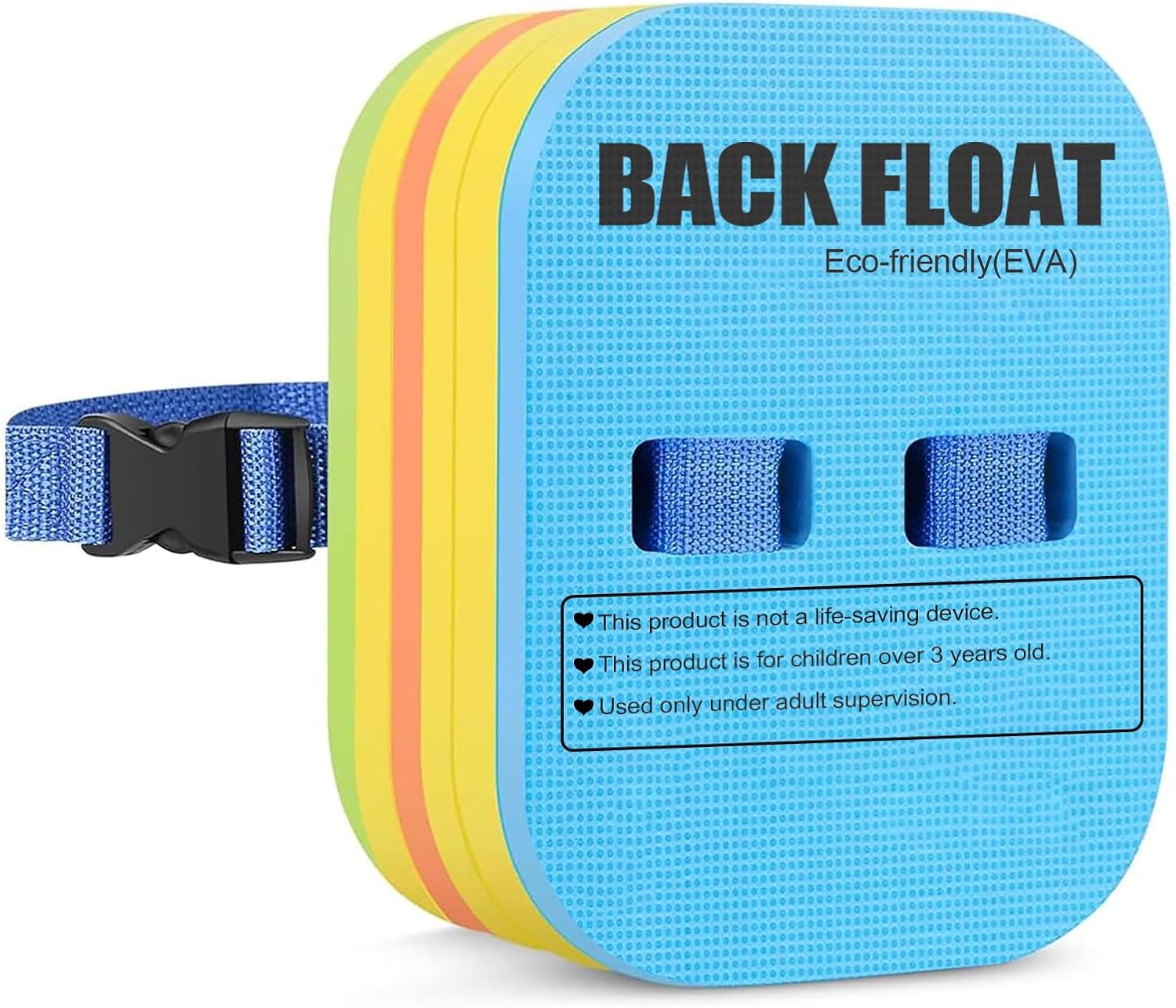 Back Float Kids Swim Belt Bubble, Adjustable 3-Layer Buoyancy Thicken Split Foam Floats, Safety Swim Training Board for Children Toddlers Swimming Beginners Pool Water Lessons Equipment