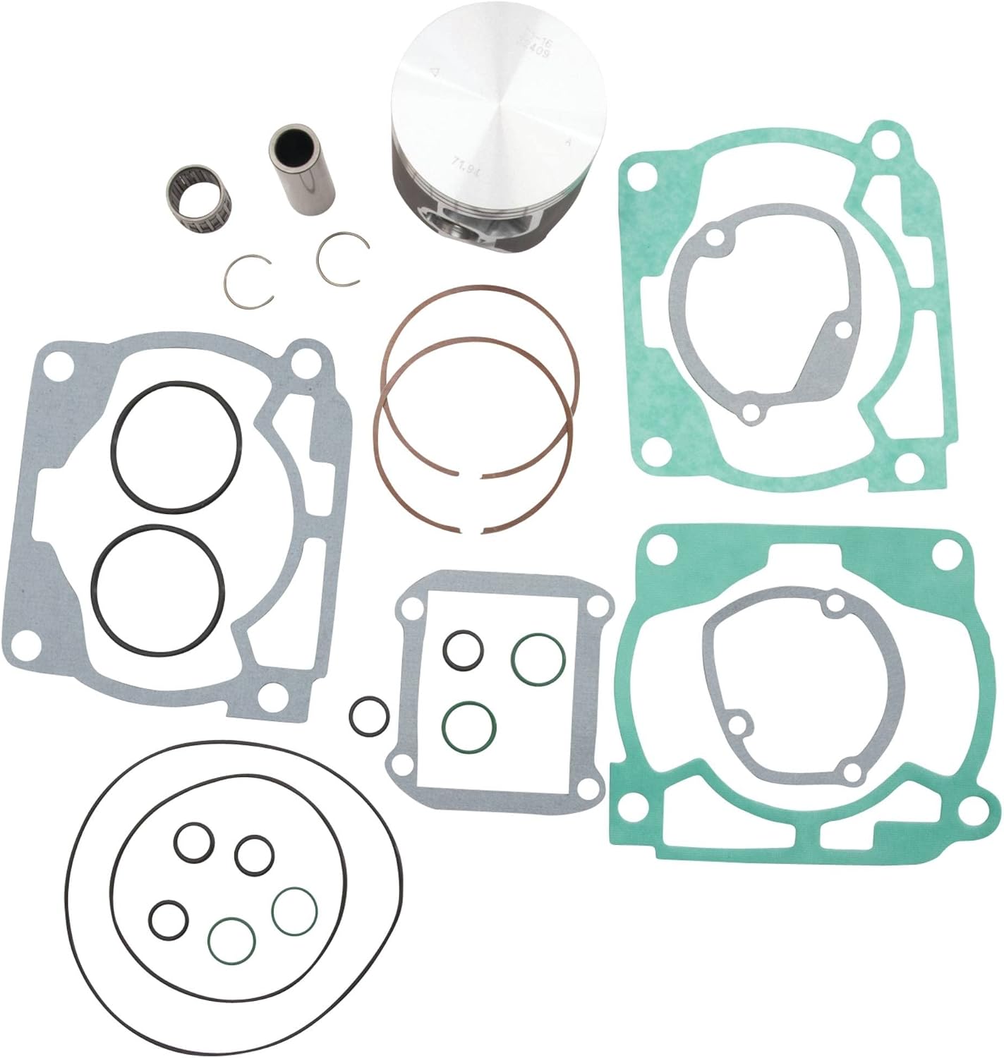 Vertex VTK23375A-1 Top End Piston Kit Compatible with/Replacement For KTM 300 EXC 2005-2007, 300 XC 2006-2007, 300 XC-W 2006-2007 STD Compression Ratio, 72 mm Cylinder Diameter, 71.94 mm Piston Dia