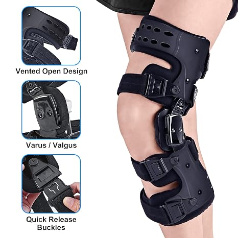 OA Unloader Knee Brace- Unloader Knee Brace for Osteoarthritis, Arthritis Pain, Cartilage Repair, Bone on Bone Knee Joint Pain, Lateral Degeneration Knee Support (Black Left)