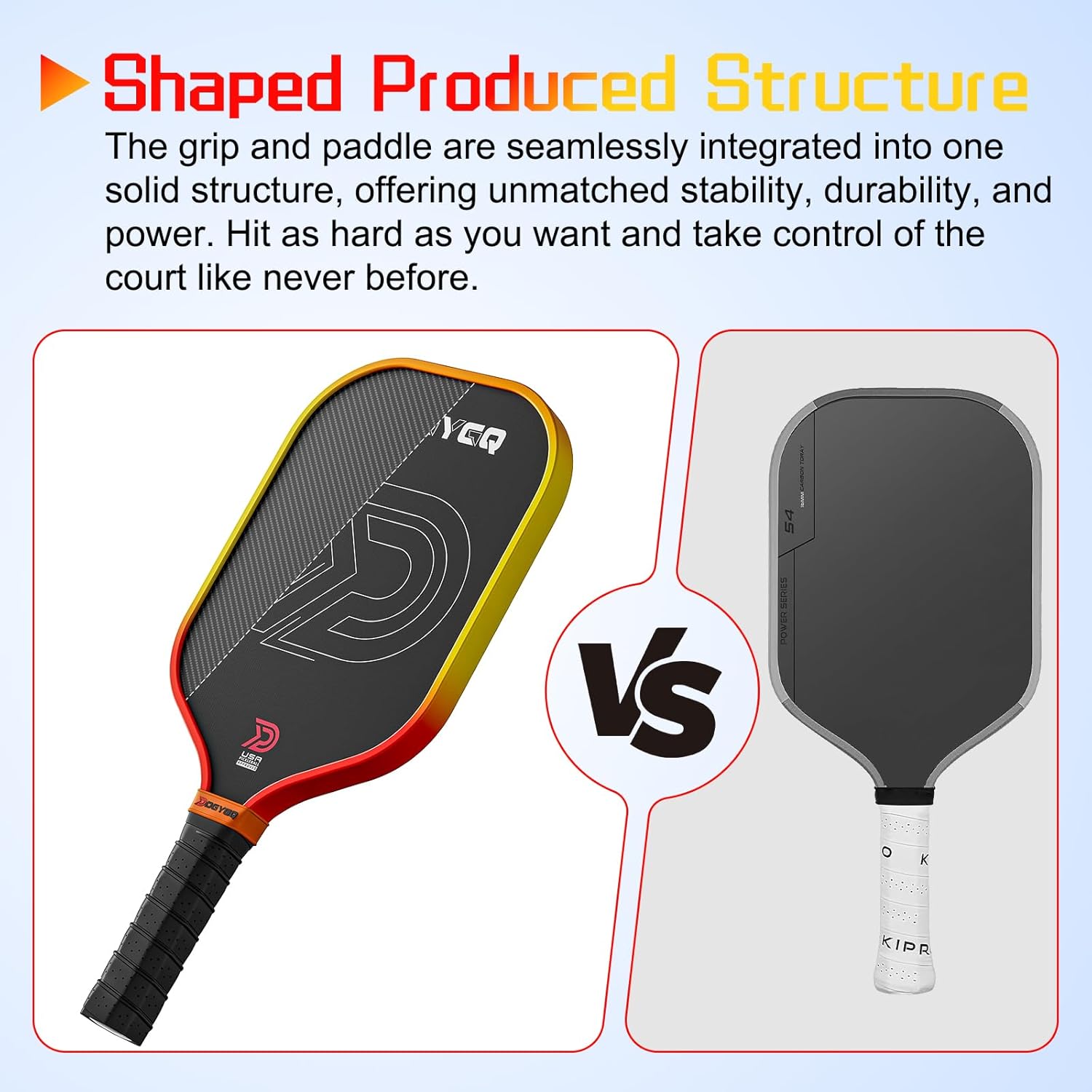 Pickleball Paddles, T700SC Power Carbon Fiber Pickleball Paddle with Polypropylene Honeycomb Core, Increased Power for Ultimate Spin & Consistency