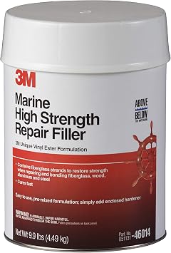 3M Marine High Strength Repair Filler, 46014, 1 gal, White, Gallon