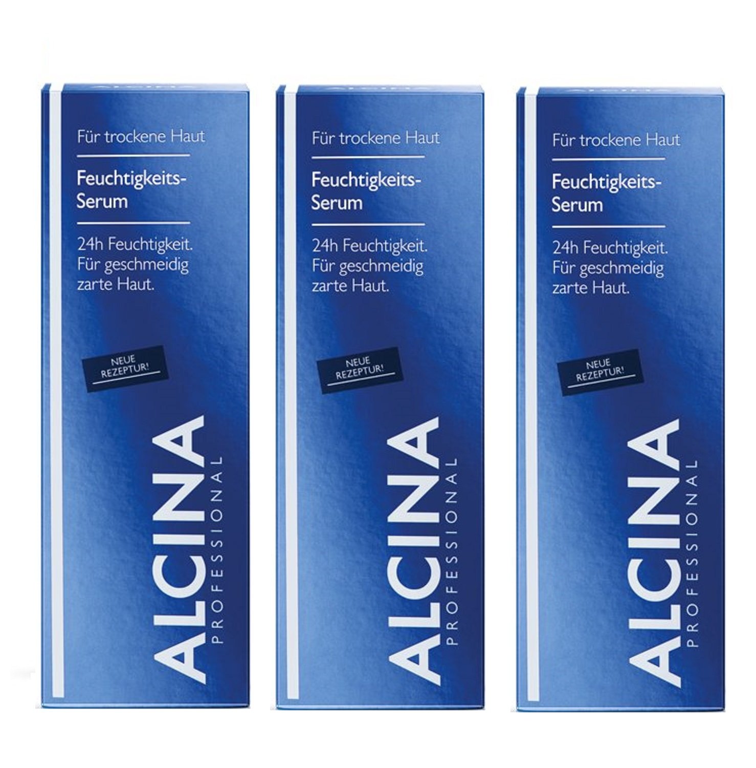 3er Feuchtigkeitsserum pflegende Kosmetik Alcina 24H Feuchtigkeit für geschmeidig zarte Haut je 30 ml = 60 ml