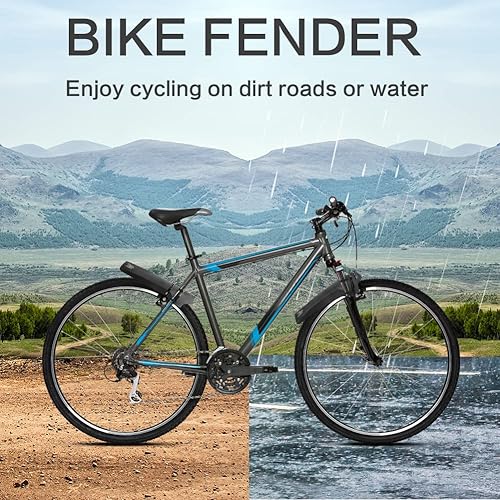 Miniatura 8 de Mountian - Guardabarros para bicicleta, 2 unidades, guardabarros delantero y trasero, juego de guardabarros de bicicleta de montaña, guardabarros