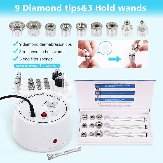 3 in 1 Diamond Microdermabrasion Dermabrasion Machine (White)