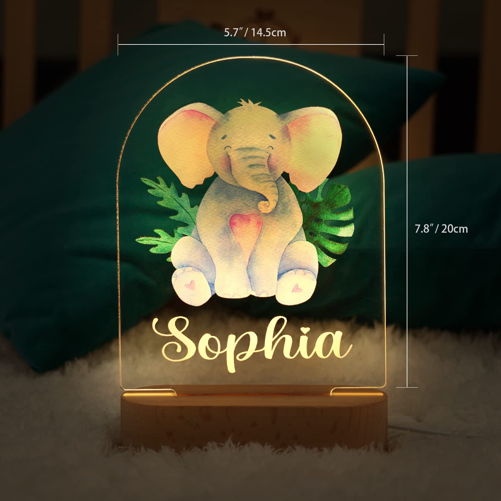 NABYSHOP Custom Night Light Personalized Baby Night Light for Nursery, Personalized Gifts for Kids Birthday Gift, Night Light for Girls and Boys, Lamp Kids' Bedroom Decoration
