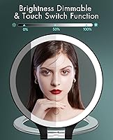 Vista 3 de FASCINATE Espejo de Aumento 10X 1X de Doble Cara con Magnificación Espejo de Tocador para Maquillaje Espejo Iluminado Recargable con 3