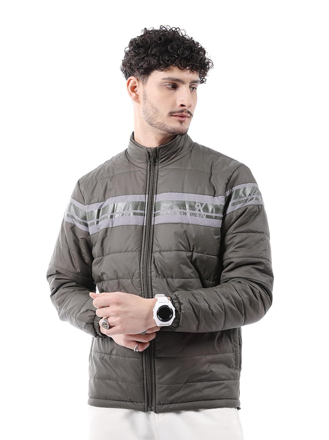 The Indian Garage Co Men Slim Fit Colourblocked Puffer Jackets