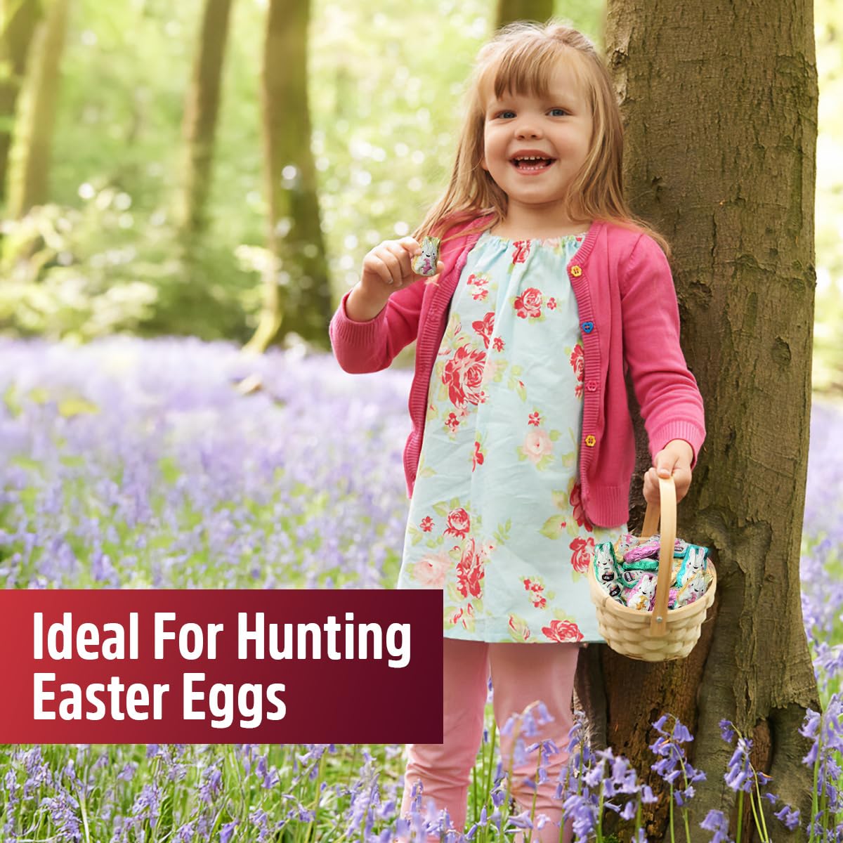 Easter Bunny Chocolate Treats, Bulk Candy, Individually Wrapped, Assorted Pastel Colors for Egg Hunts and Baskets 2 pounds