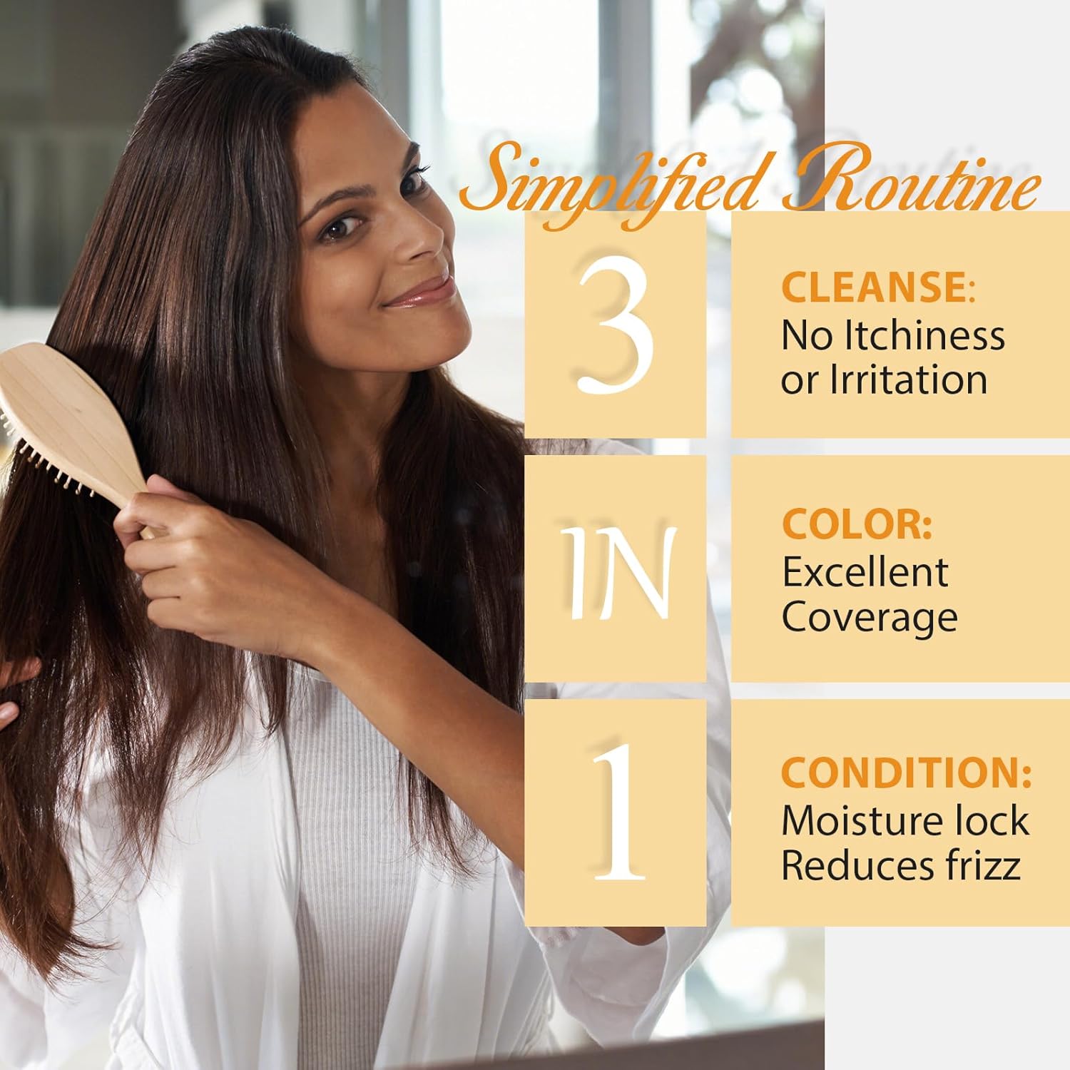 Light Brown Hair Dye Shampoo for Gray Hair - 3-in-1 Coloring & Conditioning Treatment, Natural Shampoo Dye Hair Color for Women & Men, Gentle Covers Gray Hair in Minutes, Champu Para Canas, 500ml - Image 4