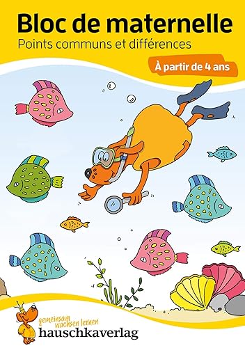 Bloc de maternelle à partir de 4 ans - Jeux des différences - coloriage enfant - cahier vacances 4 ans: Bloc de devinettes - Un passe-temps utile et ludique