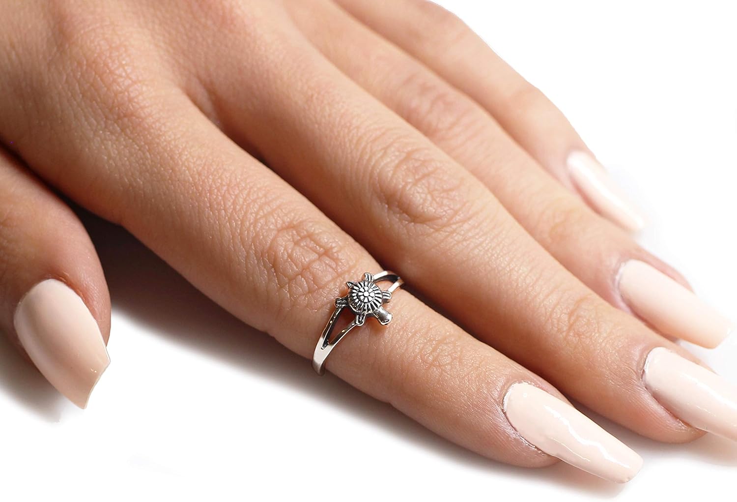 CloseoutWarehouse 925 Sterling Silver Solitaire Sea Turtle Honu Ring (Sizes 2-15)