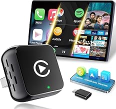 CEROAN 4-in-1 Wireless Carplay & Mirror Link Adapter, Ultra Android Auto Wireless Adapter with Bluetooth 5.3 & 5GHz Dual-B...