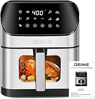 Vista 6 de Freidora de aire Deime 6.2 QT sin aceite de 1500W de gran capacidad con horno freidoras de aire, olla de cocción saludable con 10 ajustes
