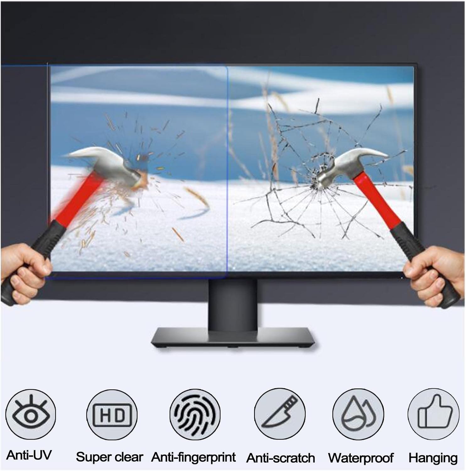 Computer Hd Screen Protector Film, Blue Light Blocking Screen Protector For Aspect Ratio 5:4 16:9 16:10 Widescreen Computer Monitors, Radiation Protection Eye Protection ,Diagonal-24.1in/61.5cm