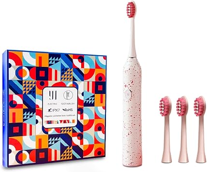 Sonic Toothbrush for Adults, Electric Toothbrush with 5 Cleaning Modes - Rechargeable Electric Toothbrush - Smart Timer - IPX7 Waterproof Sonic Electric Toothbrush for Couple 3 Brush Heads...