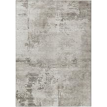 HomeRoots 602684 5 x 8 ft. Beige & Gray Abstract Washable Indoor & Outdoor Rectangle Area Rug