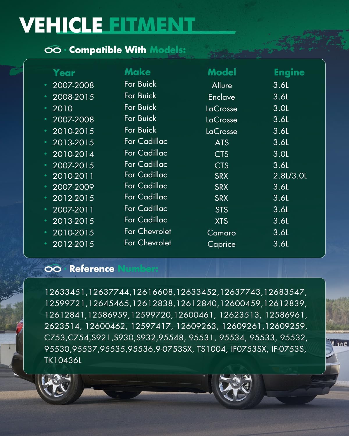 SCITOO Timing Chain Kit fits for 2007-2015 for Cadillac for Buick for Chevrolet for GMC for Saab for Saturn for Suzuki CTS SRX Enclave LaCrosse ATS XTS aro Ca 3.0L 2.8L 3.6L 3.2L 9-0753S - Image 4