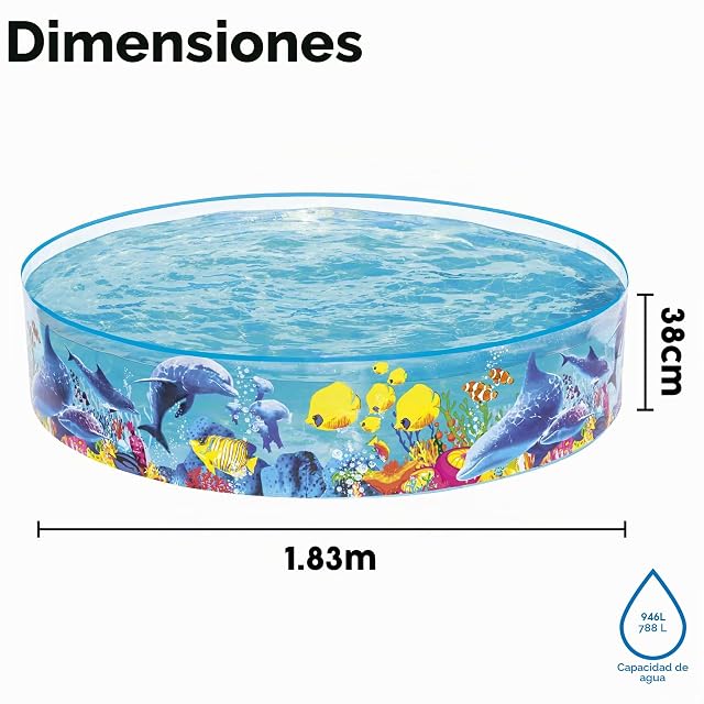 Foto 7 de 7 de Bestway 55030 - Piscina Infantil Fill N' Fun 183 cm Animales Marinos