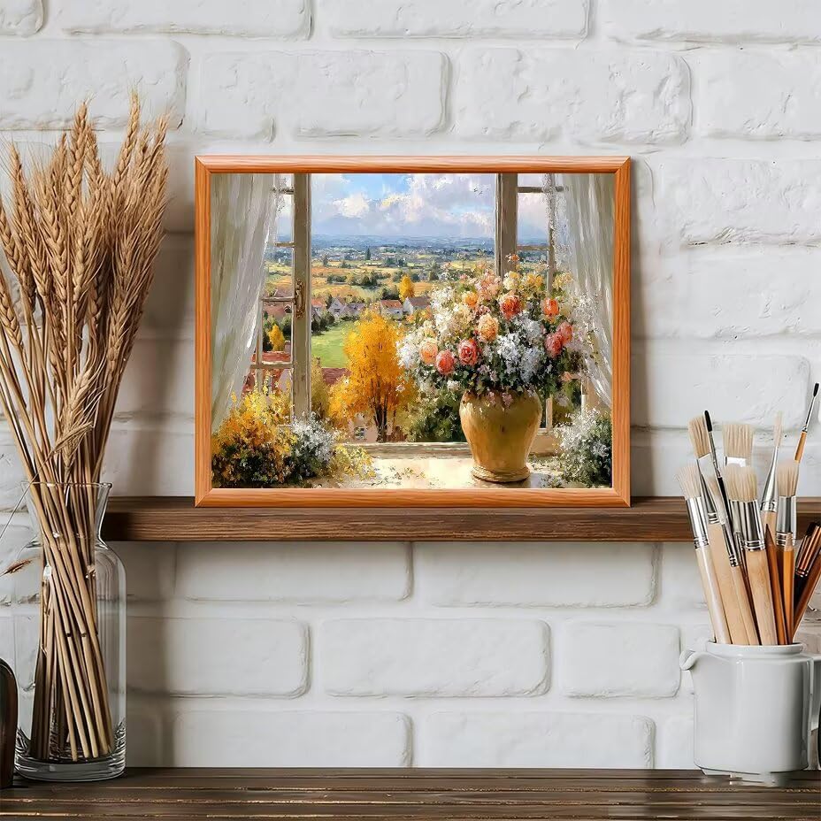 Pintura por números cuadros DIY para decorar el salón con un lienzo floral de 50x70cm 3