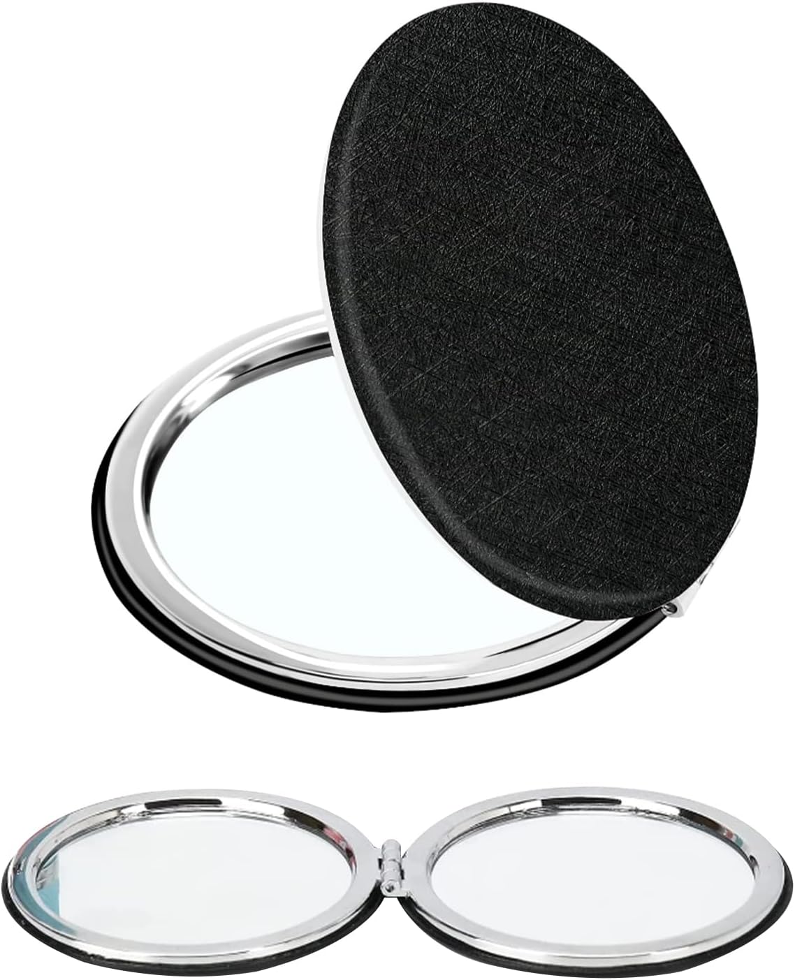 Compact Mirror, Makeup Mirror, Black Elegant Travel Cosmetic Mirror