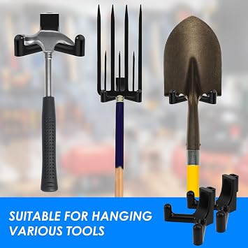 5 Pack Tool Hooks for Lifetime Storage Sheds, Heavy Duty ABS Plastic Hanger Accessories for Vertical Siding, Space Saving Wall Organization for Gardening Tools Rakes and Shovels