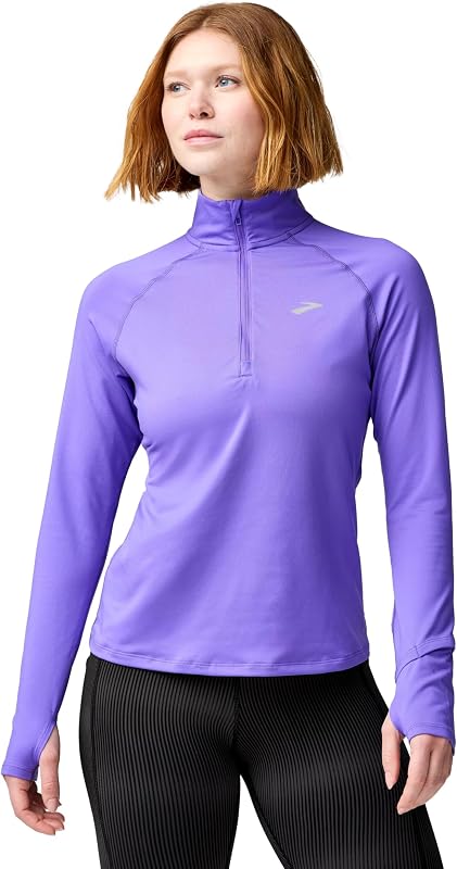 Brooks Women's Dash 1/2 Zip 3.0, Long Sleeve Running Top UPF 50+