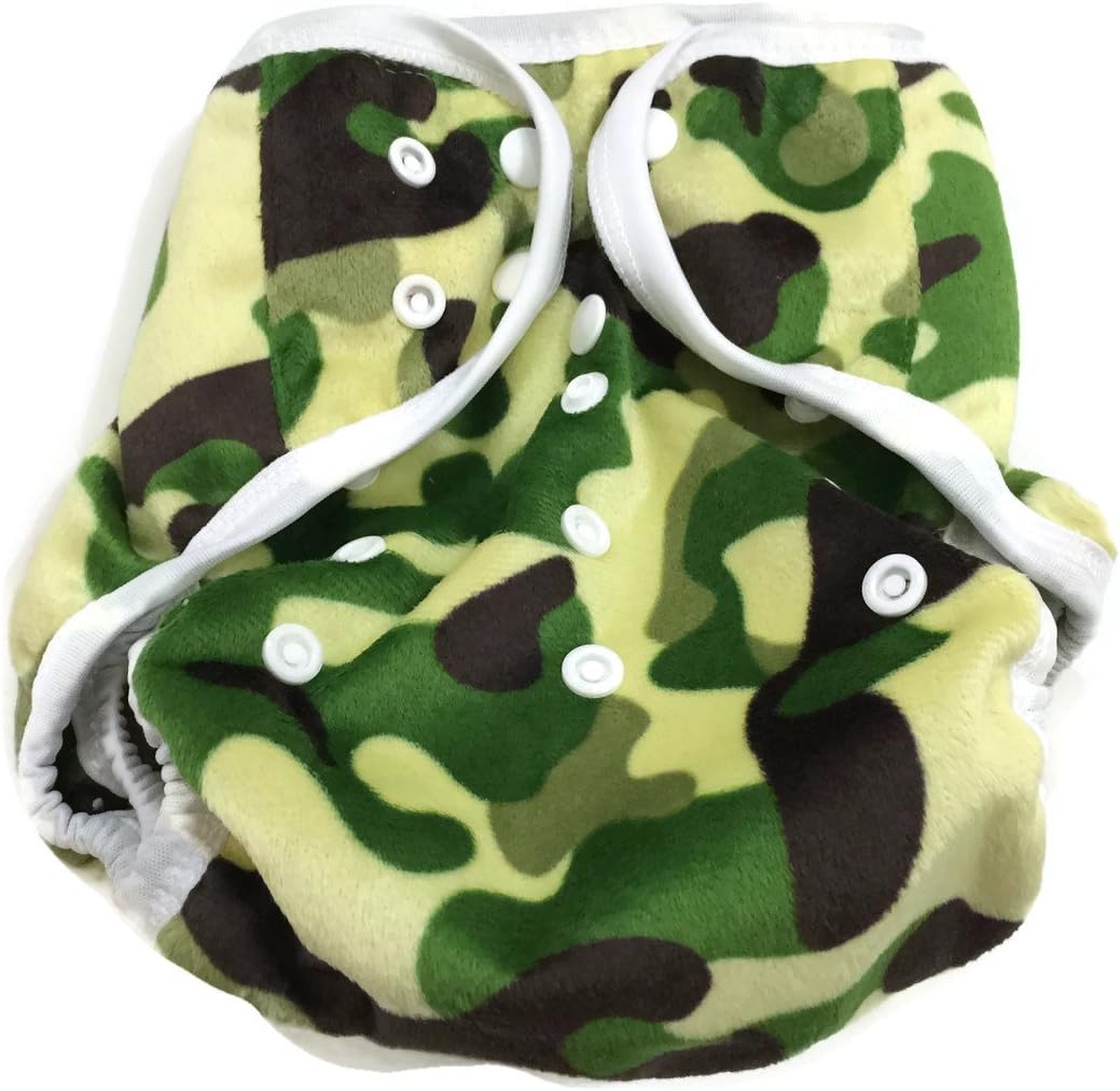 BB2 Baby One Size Printed Minky Minkee Snaps Cloth Diaper Cover for Prefolds
