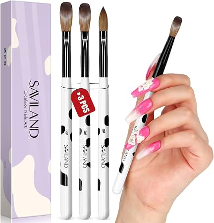 Amazon.com: Fantasy Nails Pure Color #8 Kolinsky Nail Brush