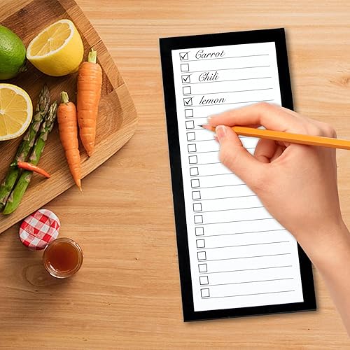 Miniatura 2 de Paquete de 4 blocs de notas magnéticos para refrigerador, lista de comestibles, almohadilla magnética grande para refrigerador, diseño trasero