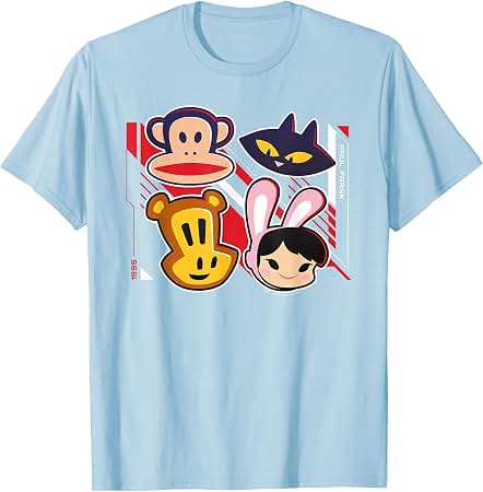 Amazon.com: Paul Frank Retro 1995 Julius The Monkey & Co Heads T-Shirt
