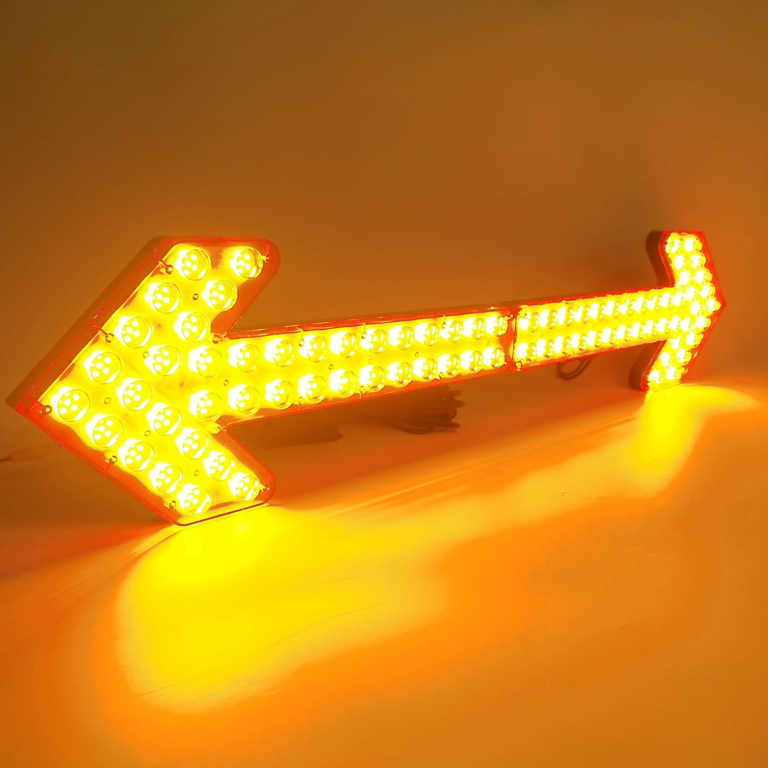 CFLMYYXGS12V-24V Waterproof LED Arrow Signal Light Amber LED with Clear Case for Construction Vehicles Sweepers Water Carts and Wreckers